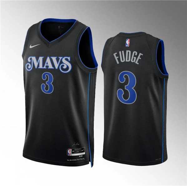 Mens Dallas Mavericks #3 Alex Fudge Black 2023-24 City Edition Stitched Basketball Jersey Dzhi->->NBA Jersey